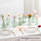Sage Green Glass Bud Vases Set of 10, Wedding Table Centerpiece - Image 5