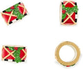 MACKENZIE-CHILDS Set of 4 Polyresin Napkin Rings, Cute Napkin-Holder Rings, Toyland Drum by Unknown