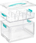 Vtopmart 32 QT Clear Craft Organizer with Removable Divider Tray, 1 Pack by Vtopmart