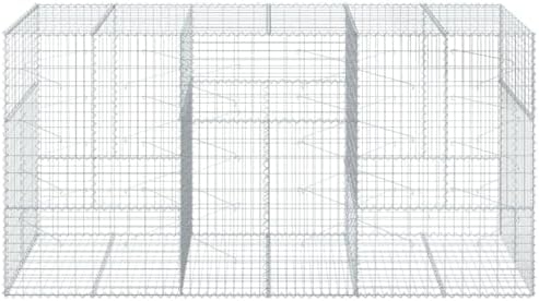 vidaXL Gabion Basket with Cover 118.1"x39.4"x59.1" Galvanized Iron - Image 5