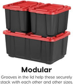 IRIS USA 4-Pack 27 Gal Heavy Duty Storage Tote Bins with Lids, Red - Image 5