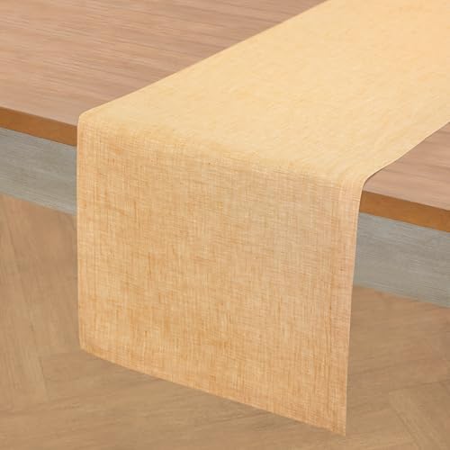 Solino Home 100% Pure Linen Table Runner Golden Nugget, Athena 14 x 156 in by SolinoHome