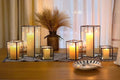Phosphor 6 PCS Glass Hurricane Candle Holder, Black Glass Candle Holder for Wedding Party Christmas Or Home Decor by PHOSPHOR