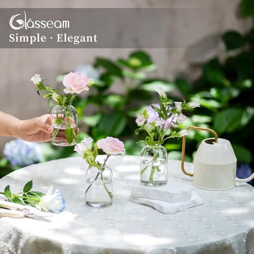 Glasseam Glass Bud Vases for Centerpieces: Bulk of 24 Clear Small Vases - Image 6