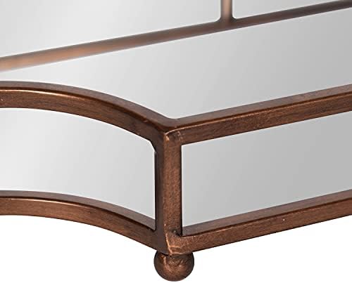 Kate and Laurel Ciel Modern Scalloped Tray; 19 x 13 x 3. Bronze; Decorative Mirrored Tray for Storage and Display - Image 5