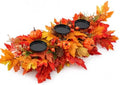 27.56" Fall Candle Holder Centerpiece, Thanksgiving Table Decor with Metal Candle Cups Large Foldable Autumn Leaves Pumpkins Candle Holder for Farmhouse Dining Table Mantel Home Party Decor by Unknown