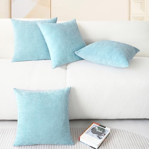CaliTime Decorative Throw Pillow Covers 18 X 18 Inches Light Blue Grey - Image 6