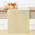 Solino Home 100% Linen Table Runner, 14 x 108 in, Mustard and White Striped by SolinoHome