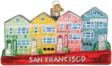 Old World Christmas San Francisco Painted Ladies Glass Blown Ornament for Christmas Tree, Handcrafted Holiday Decoration, Landmark Collection by OldWorldChristmas