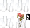 PHOSPHOR Hurricand Candle Holder 18 PCS, Glass Pillar Candle Holder, Clear Glass Cylinder Candleholder Glass Cylinder Vase for Centerpieces Wedding Party Decoration by PHOSPHOR