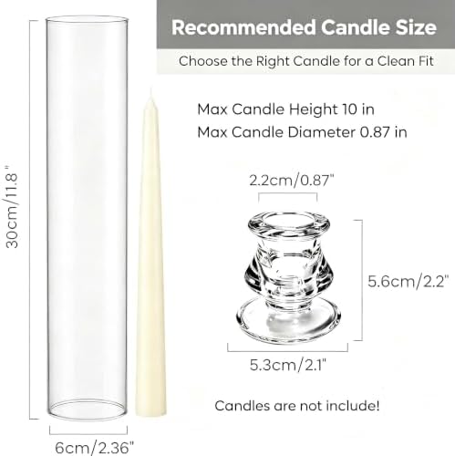 Hurricane Glass Candle Holders 30pcs Candlestick Holders for Taper Candles Centerpieces for Tables Wedding Birthday Party Home Decor - Image 4
