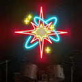 Red Starburst Neon Sign for Bedroom Music Room, Mid Century Modern Decor by mllusxg