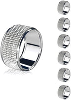 Silver Diamond Napkin Rings Set of 12, Rhinestone Napkin Holder for Dining, Table Decorations,Wedding,Bling Cloth Holder Full of Crushed Diamond,Silver Napkin Ring Party of Table Setting Home Décor by SSRSQIQI
