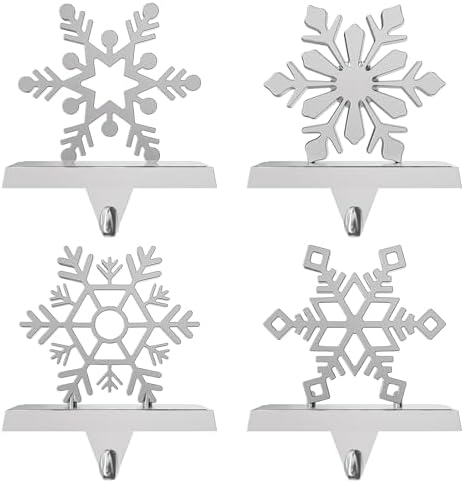Christmas Stocking Holders for Mantle Weighted Metal Stocking Hangers Hooks for Fireplace Christmas Decorations (Set of 4) - Image 2