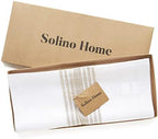 Solino Home 100% Linen Table Runner, 14 x 48 in, Natural and White Striped - Image 6