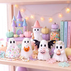 Simgoing 5 Pcs Pastel Ghost Figurines Cute Pink Halloween Decorations - Image 2
