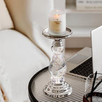 Candlestick Holders Music Water Lantern Candle Holder Home Decor for Fireplace Mantel Table Centerpieces Wedding Decor Dinner Party Festive Christmas Housewarming Gift (Silvery) - Image 3