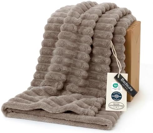 Bedsure Soft Light Brown Throw Blanket for Couch Decor Gifts 50"x70" by BEDSURE