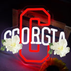 Georgia Neon Sign for Wall Decor Red G LED Neon Light USB Powered Dimmable Neon Signs for Bedroom Game Room Bar Man Cave Dorm Gift for Georgia State Fans by AcrossoceLEDNeonSign