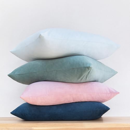 MONDAY MOOSE Decorative Throw Pillow Covers Cushion Cases, Set of 4 Soft Velvet Modern Designs, Mix and Match for Home Decor, Pillow Inserts Not Included (20x20 inch, Pink/Blue) - Image 5