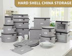 Stack Store Plus More Set of 4 China Storage Cases for Dinnerware - Hard Shell and Stackable - Sizes: 12" - 10" - 8.5" and 7" W - 48 Plate Separators Included - Image 6