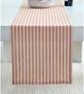 Solino Home 100% Linen Table Runner, 14 x 132 in, Pumpkin, Amalfi Stripe by SolinoHome