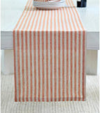 Solino Home 100% Linen Table Runner, 14 x 72 in, Pumpkin and Natural Stripe by SolinoHome