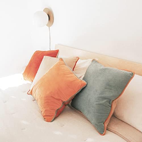 MONDAY MOOSE Decorative Throw Pillow Covers Cushion Cases, Set of 4 Soft Velvet Modern Double-Sided Designs, Mix and Match for Home Decor, Pillow Inserts Not Included (14x14 inch, Orange/Teal) - Image 3