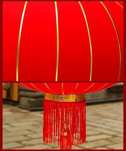 Silk Lantern Oriental, Round Red Lanterns, Large Silk Lantern with Golden Fu, Lunar New Year Decorations for Chinese New Year(Harmony,120# 2pcs) - Image 6