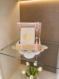VOGUEHOMEDECOR Velvet Covered Quran and Pearl Tasbih in Wooden Decorative Box | Gift Islamic Set Birthday, Wedding Muslim Eid Ramadan (Pink) by VOGUEHOMEDECOR