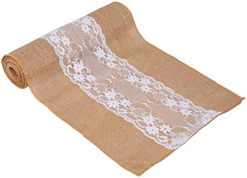 MDS 5 PCS 100% Natural Burlap Table Runners 12" x 72" with Lace, Rustic Farmhouse Country Vintage Boho Jute Runner for Wedding Reception Birthday Party Home Kitchen Dining Coffee Table Decoration - Image 2