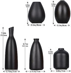Black Ceramic Bud Vases Set of 5, Farmhouse & Mantle Decor, Home Decoration for Living Room, Kitchen & Office, Coffee Table Decor, Bulk Bud Vases - Image 2