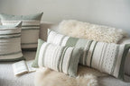 Cethom Boho Lumbar Pillow Covers 14x36 Inch Long, Green Textured Decorative Couch Pillow Cases for Farmhouse Home Decor, Accent Cushion Cover for Sofa, Bed, Living Room, Bedroom, Pack of 1 - Image 2