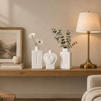 TBWIND 3 Pack White Heart Ceramic Vases, I Love U Home Decor - Image 5
