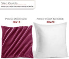 Nestl Throw Pillow Covers, Cozy Velvet Decorative Magenta Pillow Covers 18 x 18 Inches, Soft Solid Couch Pillow Covers for Sofa, Bed and Car, Set of 2 - Image 2