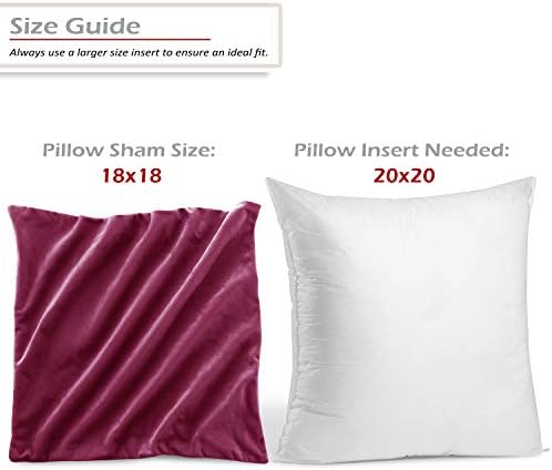 Nestl Throw Pillow Covers, Cozy Velvet Decorative Magenta Pillow Covers 18 x 18 Inches, Soft Solid Couch Pillow Covers for Sofa, Bed and Car, Set of 2 - Image 2