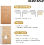 KINGSTONE 14 x 120 Inches Frayed Edge Table Runner, 270G Heavyweight Sand Washed Slub Texture Cotton Linen for Modern Farmhouse, Rustic Home Decorations Dining Room Wedding Boho Decor, White - Image 2