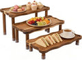 Tiered Serving Tray for Party, Acacia Wooden Cupcake Stand, Detachable Tiered Tray Stand, Stackable Dessert Table Display Set, Decorative Charcuterie Boards for Party, Wedding, Vendor Events by Yubamin