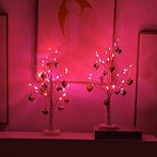 2Pack Valentines Day Decor Lighted Birch Tree with Heart-Shaped Ornaments,USB&Battery Operated Light Up Artificial Tree for Home Indoor Party Valentines Day Decorations (Red + Pink) - Image 4