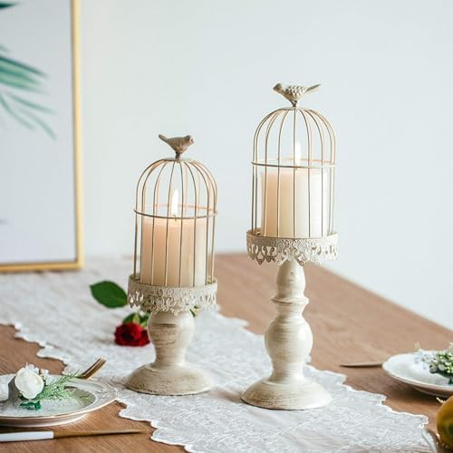 2PCS Iron Birdcage Candle Holder Decorative for Weddings Home Vintage Detachable Centerpieces Tables Hanging Outdoor Indoor Courtyard - Image 3
