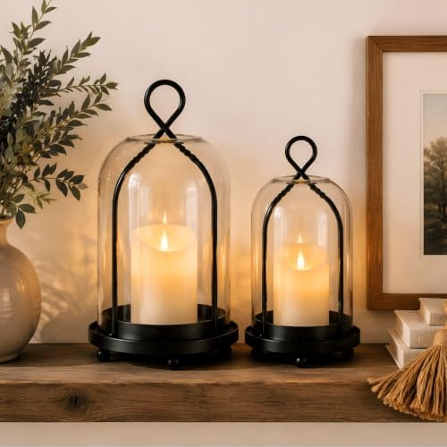Hurricane Glass Candle Holders, Black Candle Lantern - Image 6