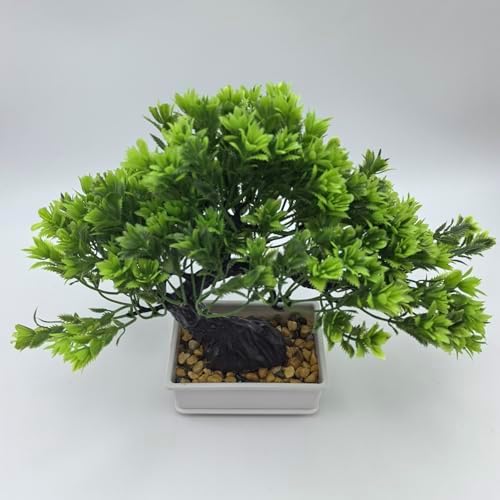 Artificial Bonsai Pine Tree Fake Desk Plants Commercial Reception Charm Adornment Home Decor Office Bookshelf Decor (Warm Colors) - Image 2