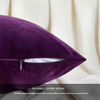 GIGIZAZA Purple Velvet Decorative Throw Pillow Covers Cushion Cover Set of 4 Luxury Pillow Cases for Sofa - Image 4