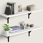 Tectocker-DOU 31.5" Long Floating Book Shelves for Wall, Heavy Duty, White by Tectocker-DOU
