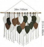 Jditngp Large Macrame Wall Hanging Boho Woven Leaf Tapestry,Hand Woven Leaf Tassels Home Wall Decorations Bohemian Leaf Feather Large Wall Art Decor for Bedroom Living Room Apartment 39" Wx31.5 L - Image 2