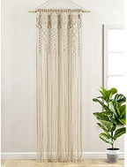 Lush Decor Boho Macrame Textured Cotton Window Curtain Panel Single 40" W x 84" L Neutral - Macrame Curtains for Windows, Room Divider, Boho Wall Decor - Image 2