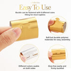 Holiday Parties Napkin Rings Set of 200, 2 Colors in 1 (Brushed Gold Silver), Reusable Adjustable Napkin Bands for Parties, Wedding, Fathers' Day Table Decor, Waterproof Tear-Proof Great Gift Idea - Image 6