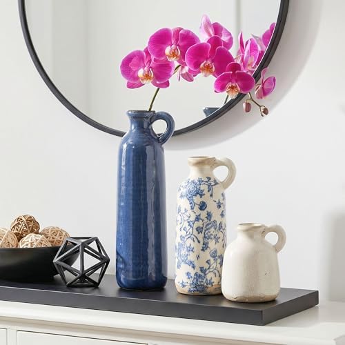 Ceramic Vase Set, 3Pcs Flower Vases for Modern Boho Farmhouse Decor, Decorative Vases for Pampas Grass & Dried Flowers, Distressed Finish - Image 5