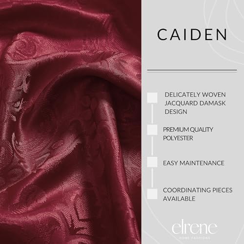 Caiden Elegance Damask Tablecloth, Cranberry - 60" W x 84" L - Image 3