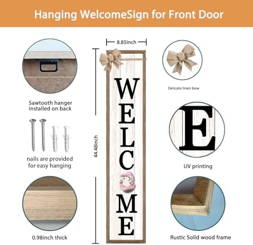 Surfapans Interchangeable Welcome Sign 12 Pcs Replaceable Icons 45"X9" Wood - Image 3